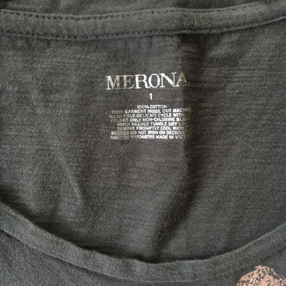 Merona Gray and Pink Floral Tee with Sequins - Picture 4 of 5